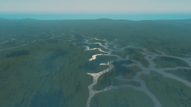 Pine Rivers map overview in Cities: Skylines